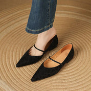 Odette Fairmont | Grey Leopard Pointed-Toe Leather Flats