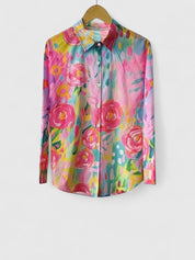 Celestine Beauvard | Colorful Floral Print Long Sleeve Blouse