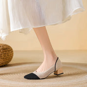 Viviana Torcello | Leopard Print Knit Block Heel Pumps