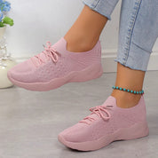 Lisette Bromwell | Black Knit Lace-Up Ortho Sneakers