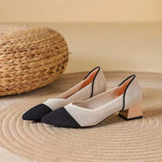 Viviana Torcello | Leopard Print Knit Block Heel Pumps