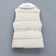 Margaux Elsinore | Faux Fur Collar Puffer Vest in Brown