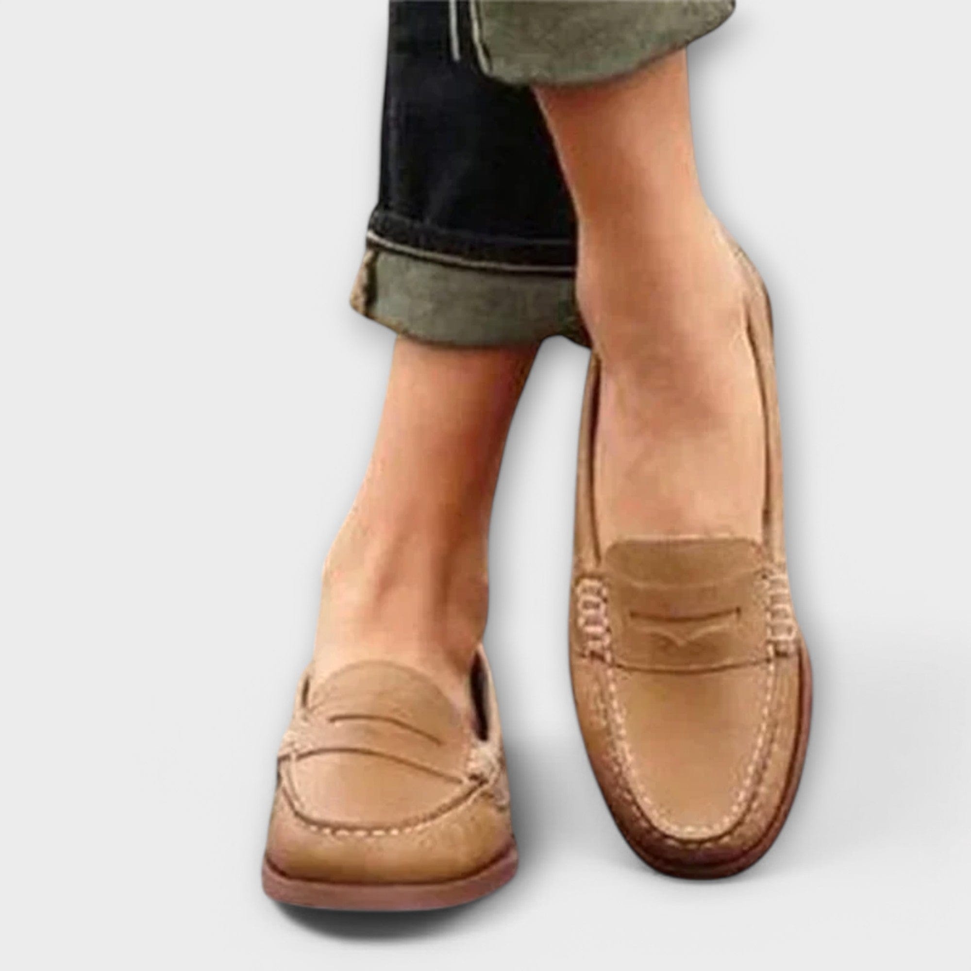 Henriette Calderon | Classic Beige Suede Penny Loafers