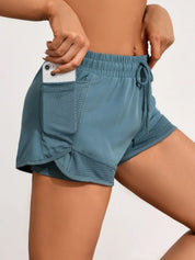 Philippa Dunmore | Black 2-in-1 Mesh Athletic Shorts with Phone Pocket