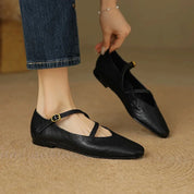 Rosalind Carleigh | Tan Leather Mary Jane Flats