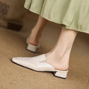 Henrietta Blackmoor | Purple Genuine Leather Square-Toe Mule