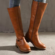 Vivienne Blackwell | Women's Black Knee-High Buckle Boots