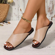 Séraphine Dawnbury | Black Flat Open-Toe Slide Sandals