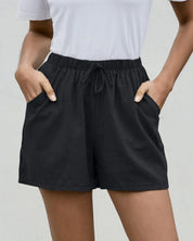 Pauline Vercourt | Bohemian Linen Shorts with Drawstring Waist