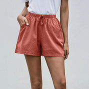 Pauline Vercourt | Bohemian Linen Shorts with Drawstring Waist
