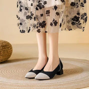 Viviana Torcello | Leopard Print Knit Block Heel Pumps