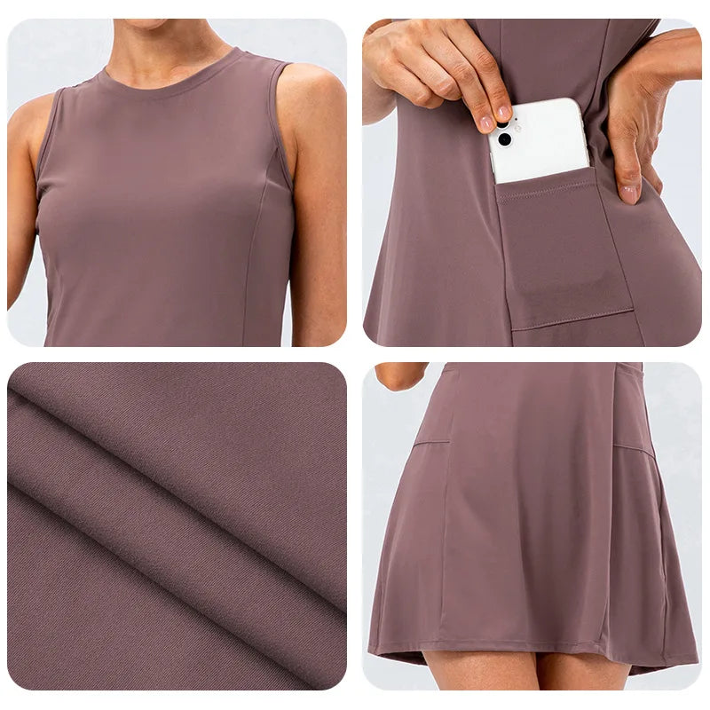 Ceceline Hartmore | Sleeveless Tennis Dress with Built-In Shorts