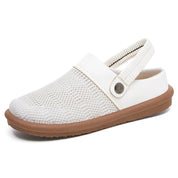 Dorinda Cavendish | Beige Mesh Slip-On Clogs with Heel Strap