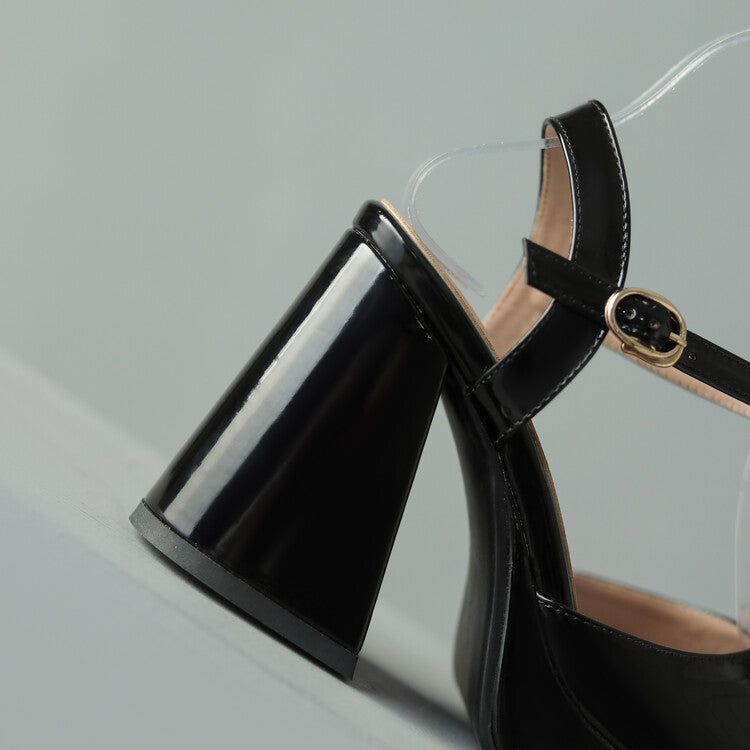Celestine Brouvard | Yellow Patent Block Heel Sandals