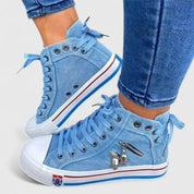 Marguerite Sinclair | Blue Denim High-Top Orthopedic Sneakers