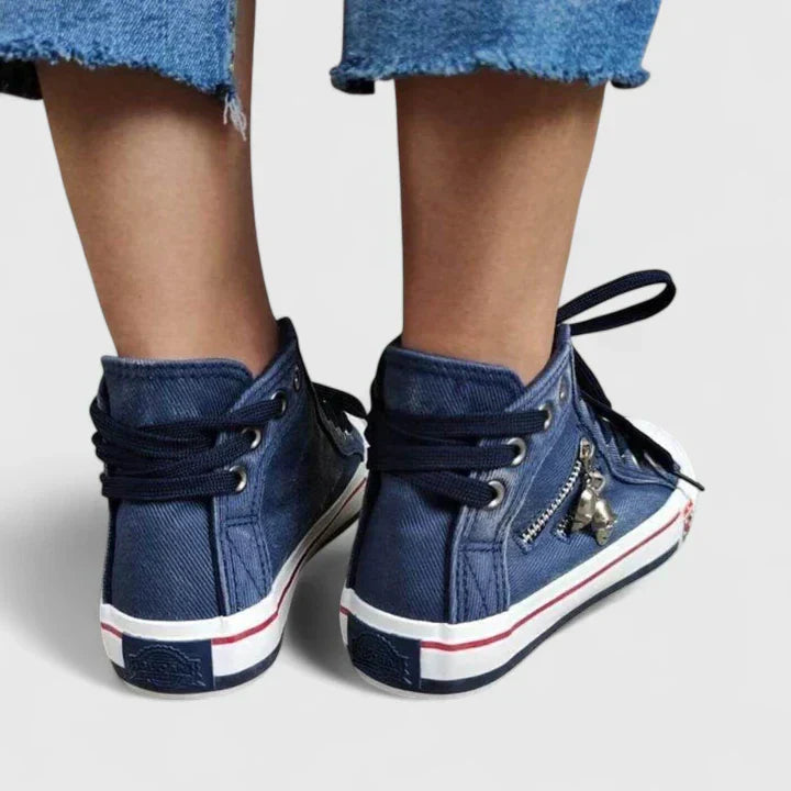 Marguerite Sinclair | Blue Denim High-Top Orthopedic Sneakers