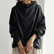 Vivienne Hartcross | Oversized Mock Neck Sweatshirt in Black