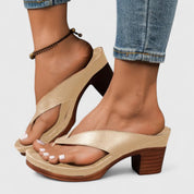 Elara Fontcourt | Black Orthopedic Wedge Flip Sandals