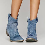 Beatrice Holloway | Suede Western Cowboy Ankle Boots