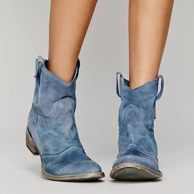 Beatrice Holloway | Suede Western Cowboy Ankle Boots