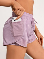 Philippa Dunmore | Black 2-in-1 Mesh Athletic Shorts with Phone Pocket