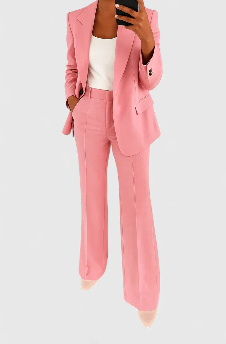 Elspeth Ravensdale | Black Wide-Leg Two-Piece Blazer Suit Set