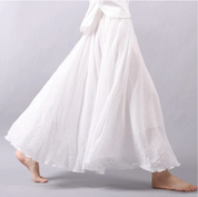 Christelle Duvalois | Blue Flowy Linen Maxi Skirt