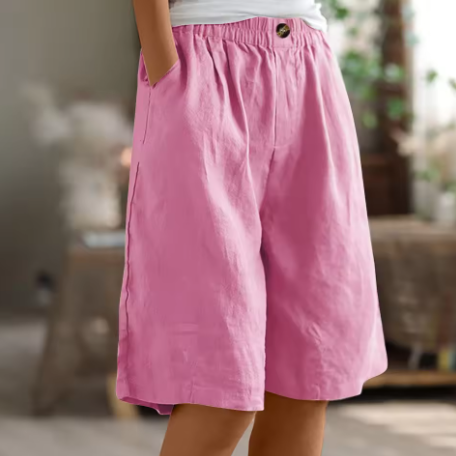 Rosette Ashmere | Olive Green Linen Comfort Shorts