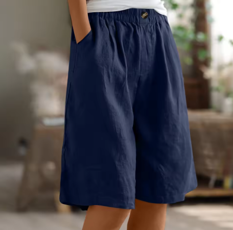 Rosette Ashmere | Olive Green Linen Comfort Shorts