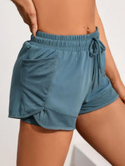 Philippa Dunmore | Black 2-in-1 Mesh Athletic Shorts with Phone Pocket