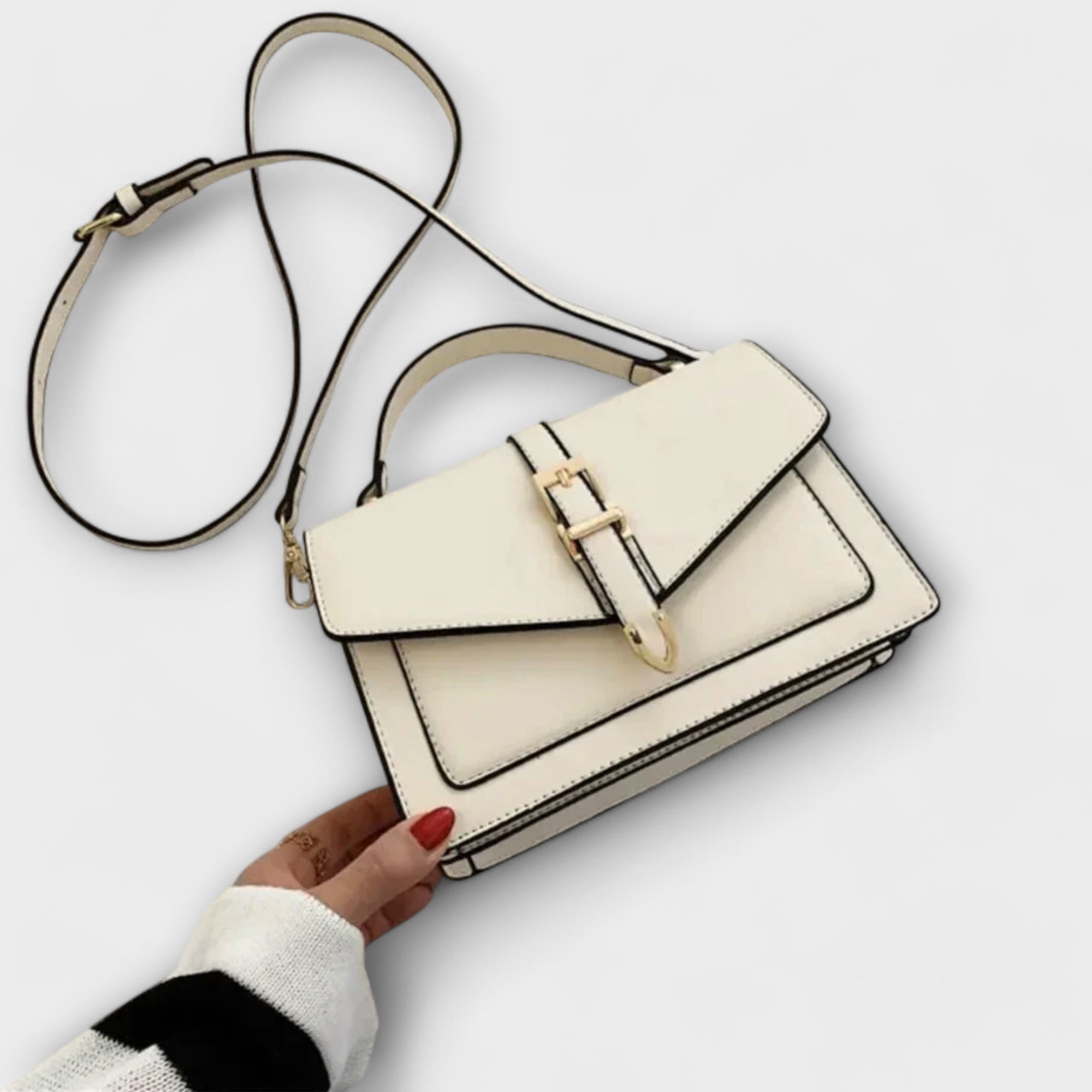 Dominique Lefèvre | Beige Structured Crossbody Shoulder Bag