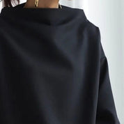 Vivienne Hartcross | Oversized Mock Neck Sweatshirt in Black