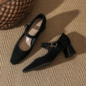Cordelia Vanthorpe | Suede Mary Jane Block Heel in Brown