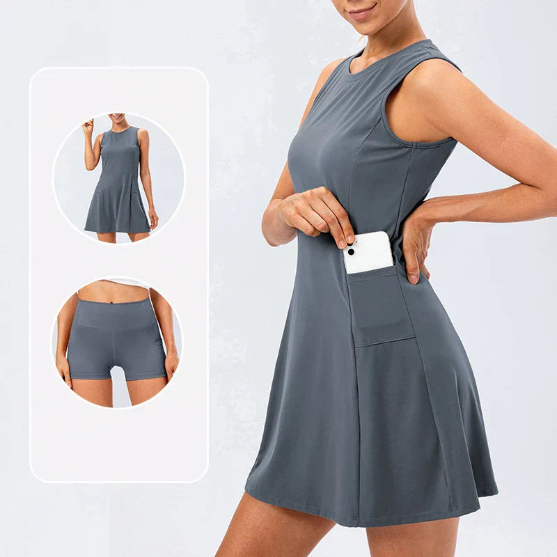 Ceceline Hartmore | Sleeveless Tennis Dress with Built-In Shorts