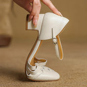 Emmanuelle Davoust | Woven Genuine Leather Block Heel Pumps