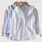 Cristiana Velbourg | Long Sleeve Hooded Blouse in White