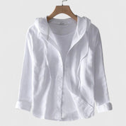 Cristiana Velbourg | Long Sleeve Hooded Blouse in White