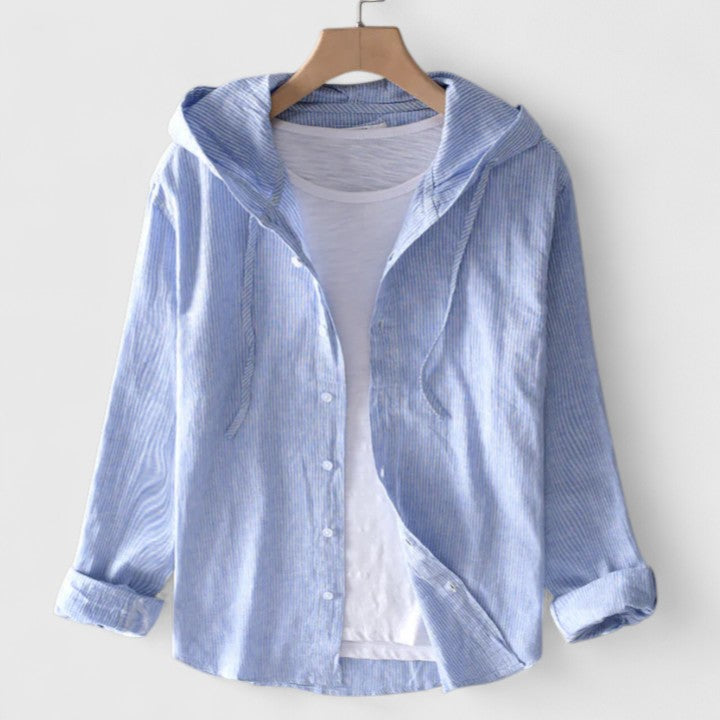 Cristiana Velbourg | Long Sleeve Hooded Blouse in White