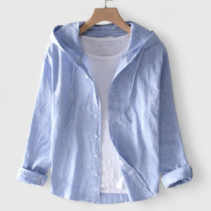 Cristiana Velbourg | Long Sleeve Hooded Blouse in White