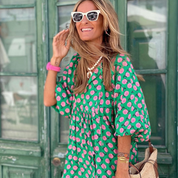 Claudine Roséval | Green Floral Print Maxi Dress