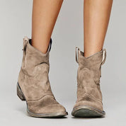 Beatrice Holloway | Suede Western Cowboy Ankle Boots