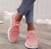 Celeste Wyndbourne | Yellow Knit Mesh Lace-Up Lightweight Sneakers