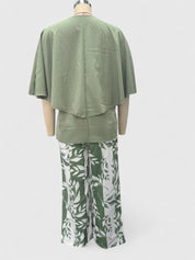 Constance Ellwood | Sage Green Floral Print Two-Piece Set