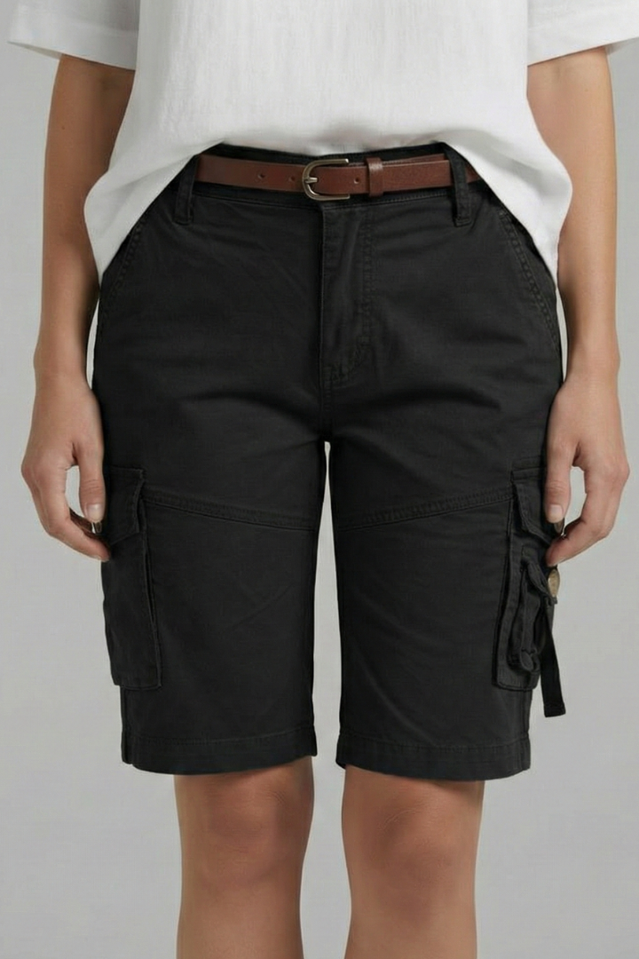 Camille Trevorne | Women's Olive Green Utility Cargo Shorts