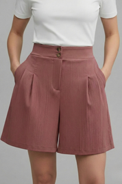 Aurelie Deschamps | High Waist Wide Leg Grey Shorts