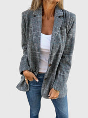 Victoria Pemberton | Grey Plaid Oversized Blazer