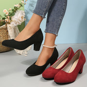 Guinevere Ashton | Black Block Heel Pumps – Orthopedic Comfort