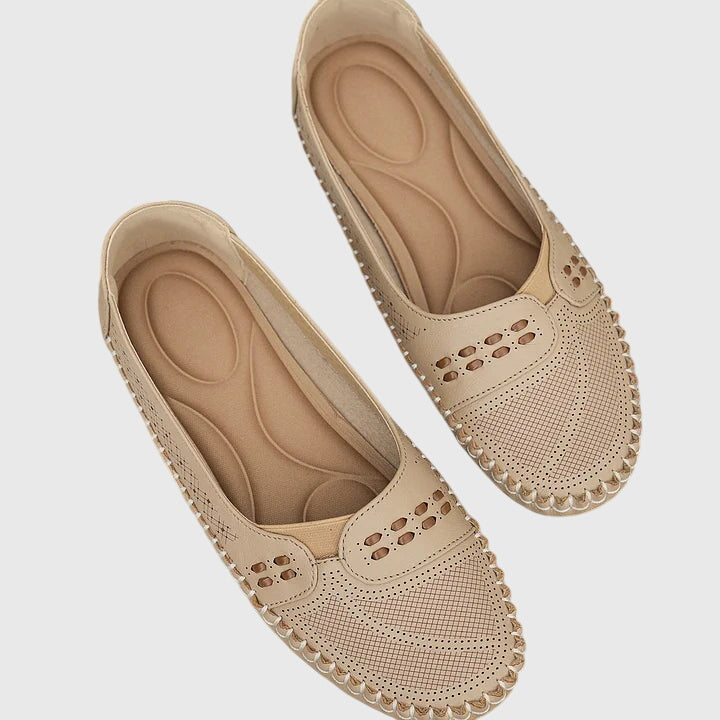 Penelope Ashvere | Beige Orthopedic Slip-On Flats