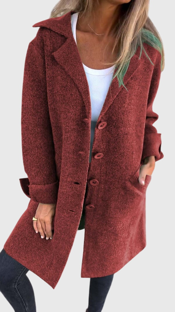 Sophia Harrington | Pink Button-Front Blazer Coat