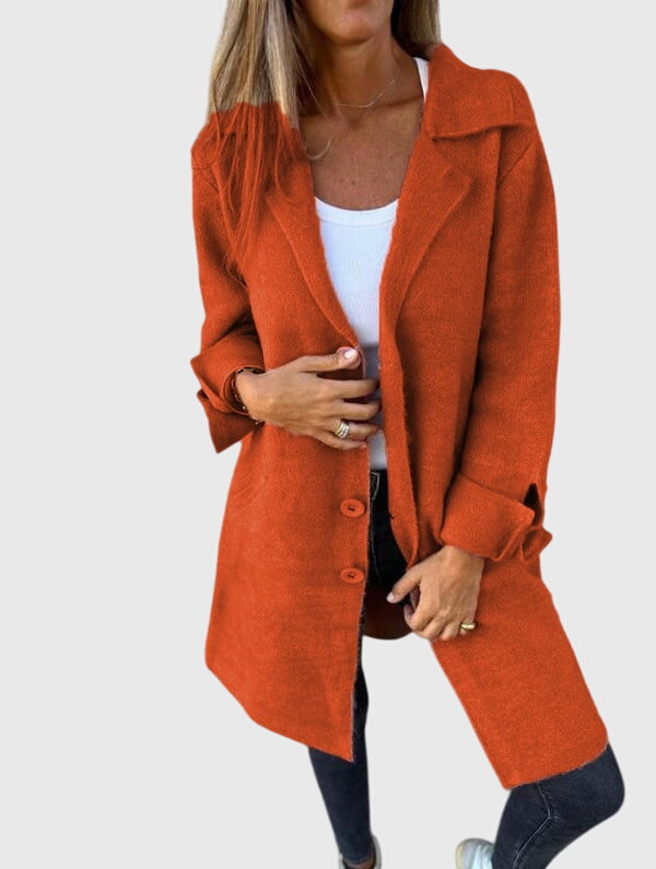 Sophia Harrington | Pink Button-Front Blazer Coat
